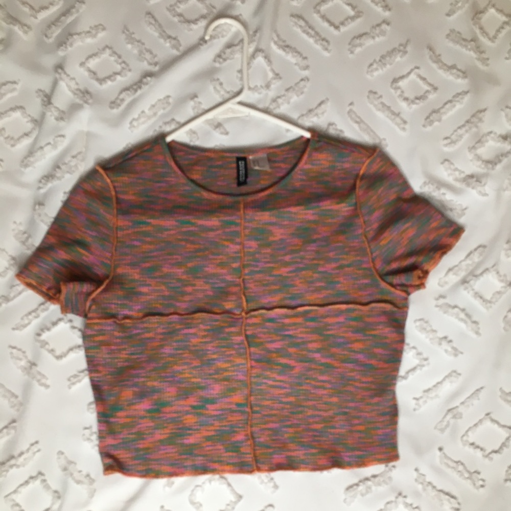 H&M Divided Orange/Green Crop Top 🧡